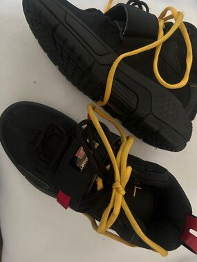 Polo by Ralph Lauren Black Sneakers with Yellow Laces #S42C GA brown